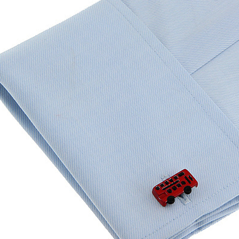 Fashion Dripping Red And Black Bus Cufflinks