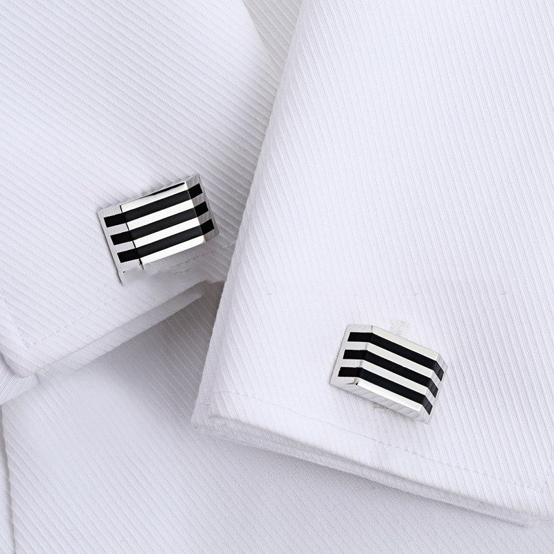 High-End Black Opal Shirt Men's Cufflinks