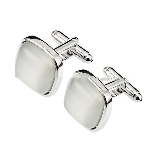 High-End Opal Gentleman Business French Cufflinks