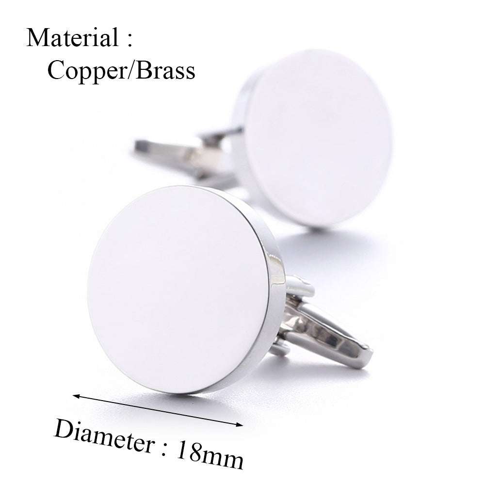 High-Quality French Round Shirt Cufflinks