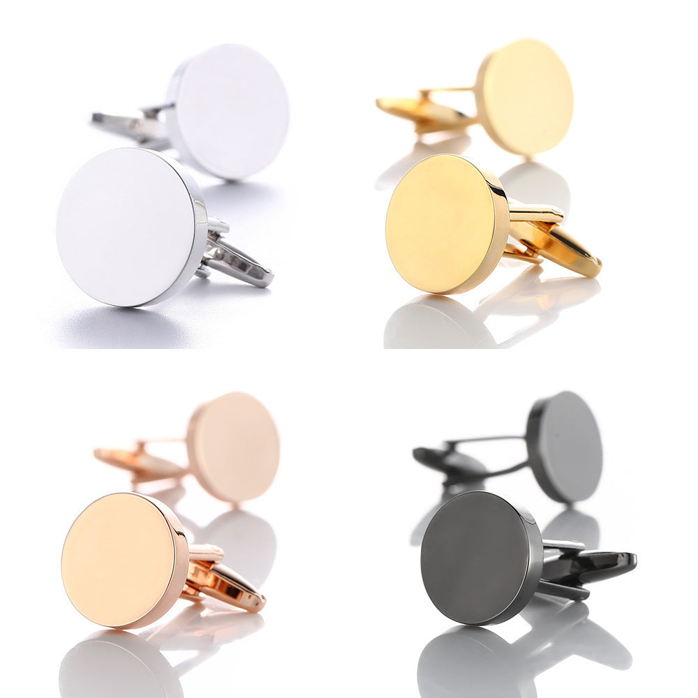 High-Quality French Round Shirt Cufflinks