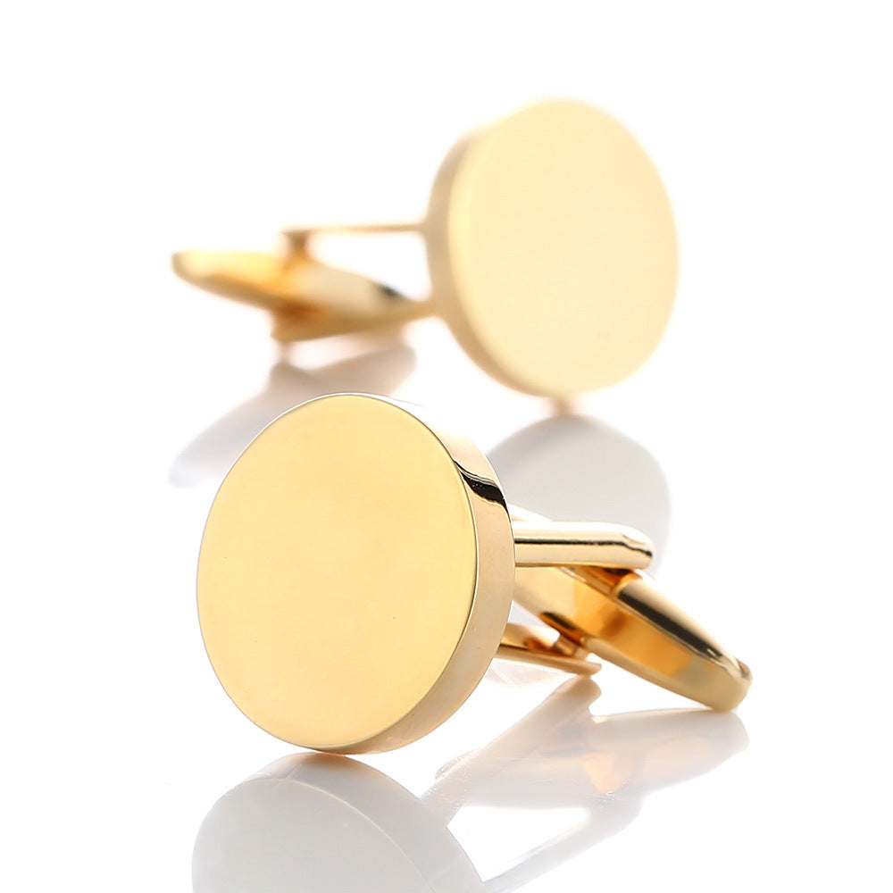 High-Quality French Round Shirt Cufflinks