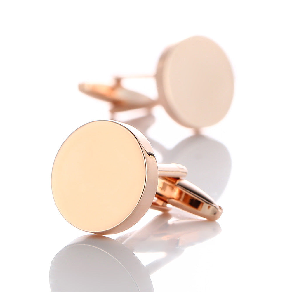 High-Quality French Round Shirt Cufflinks