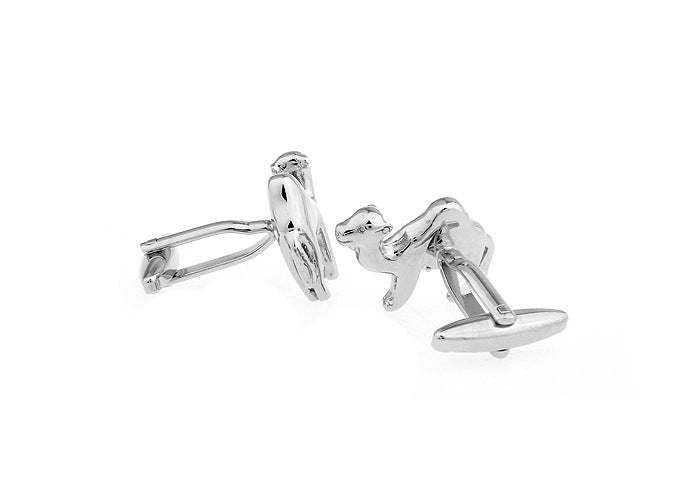 Men's and Women's French Silver Camel Cufflinks