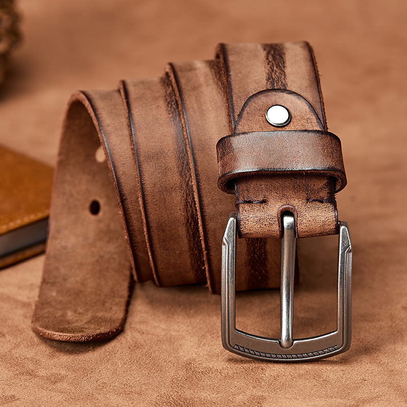 Men's Vintage Pin Buckle Cowhide Belt