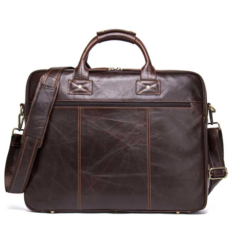 Casual Leather Business Briefcase Large Capacity Men's Shoulder Bag