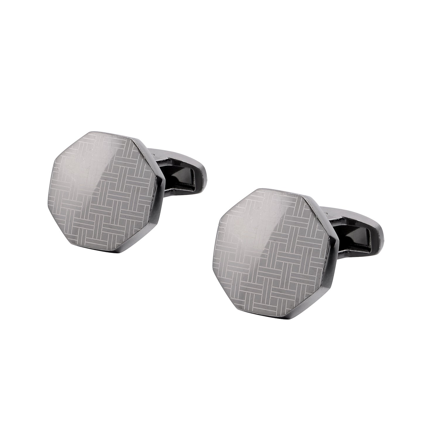 Geometric Gun Black Laser Men's Business Cufflinks