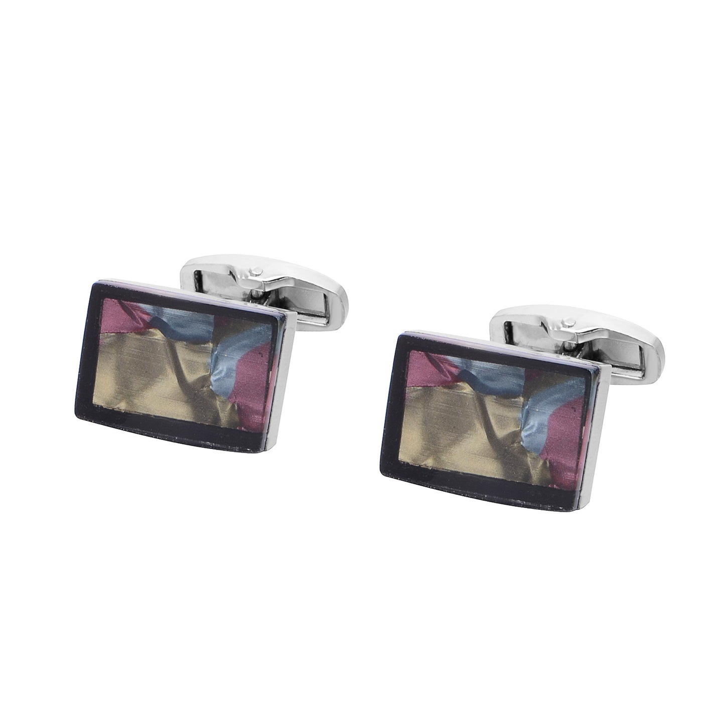 Factory Custom Hot Square Color Sand Cufflinks