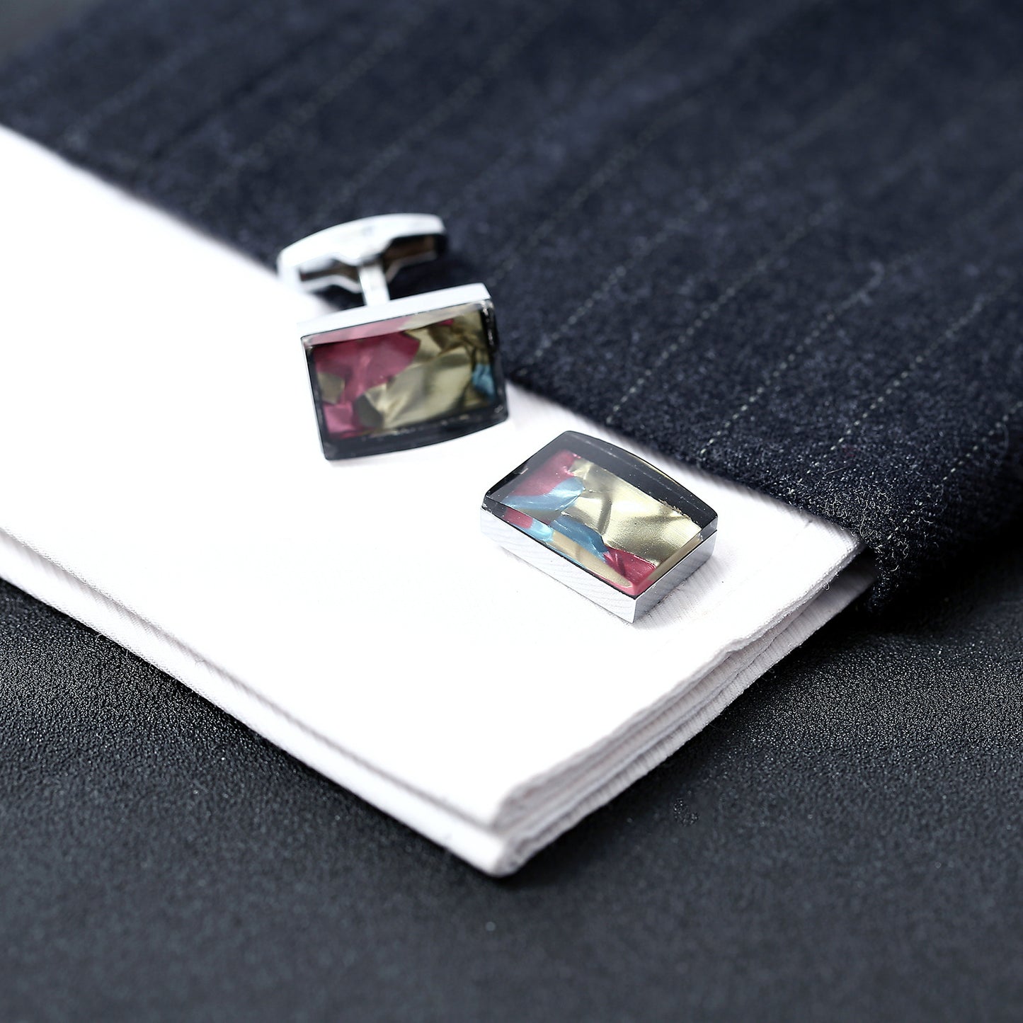 Factory Custom Hot Square Color Sand Cufflinks