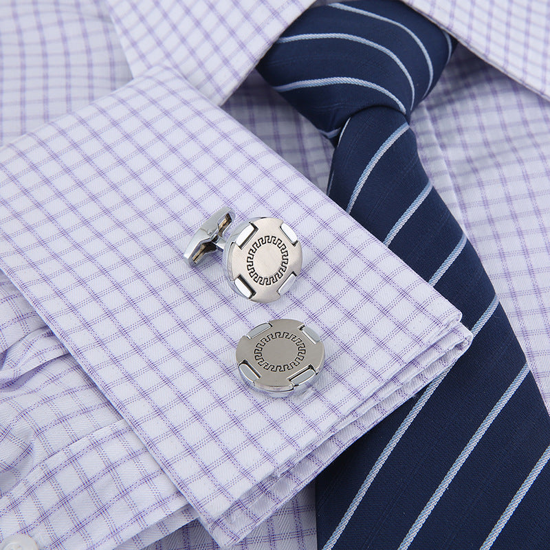 Round Mechanical Pattern Pattern Suit Shirt Cufflinks