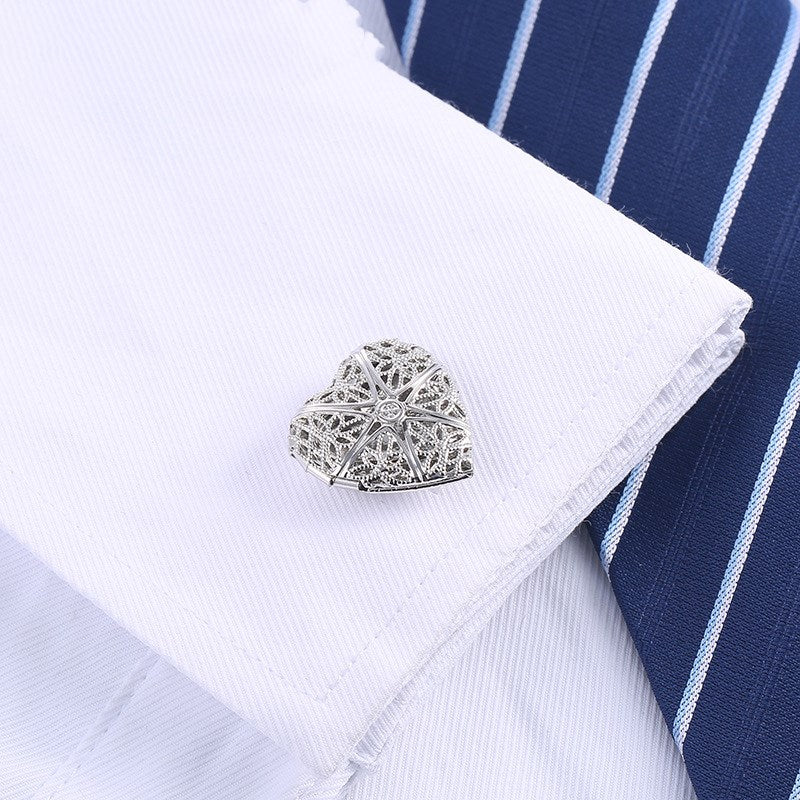 Hollow Love French Men's Shirt Cufflinks