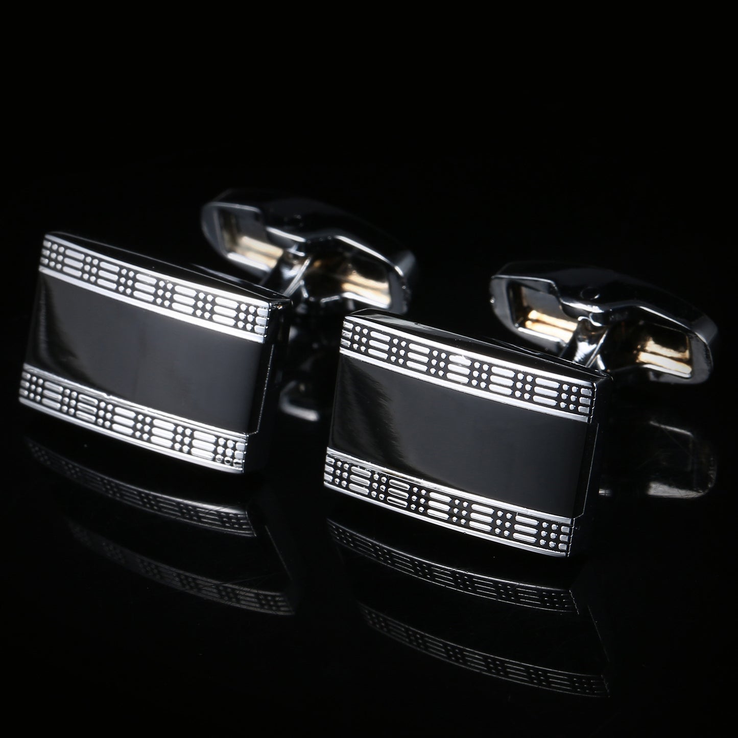 Black Enamel Business Suit Shirt Men's Cufflinks