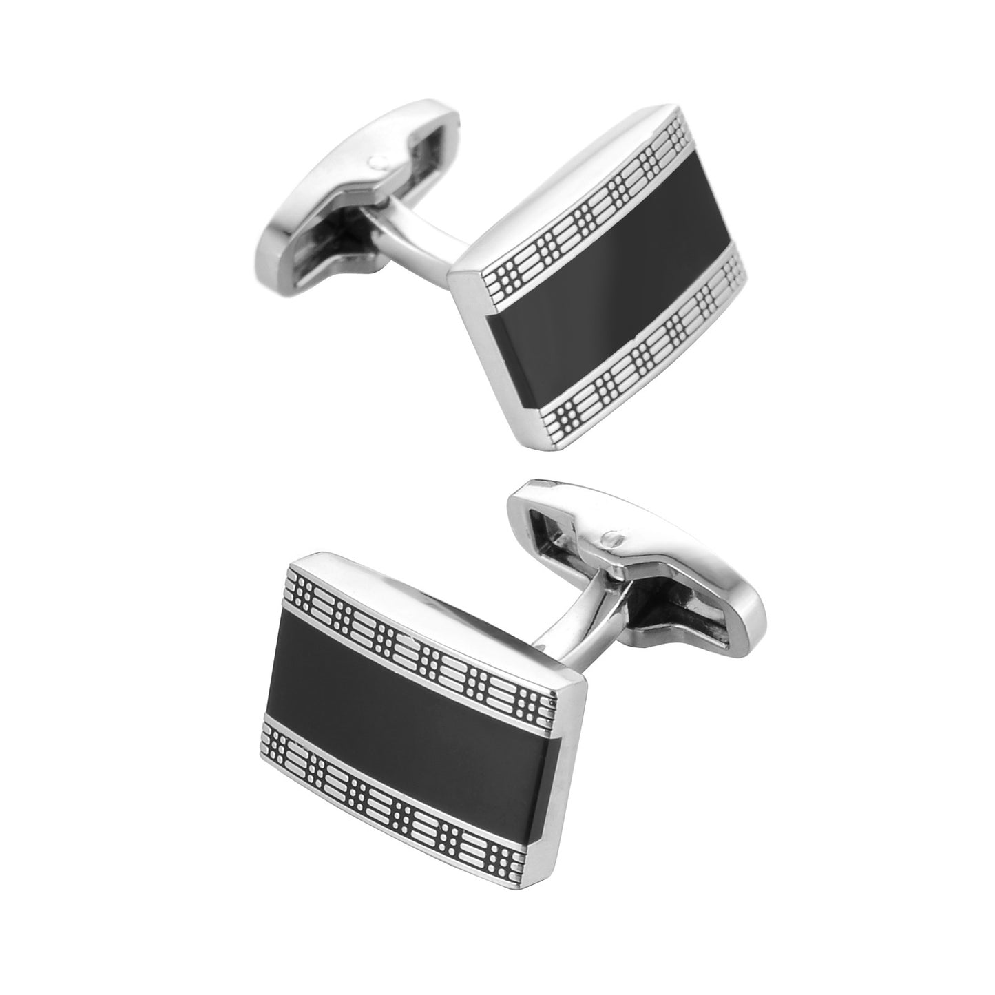 Black Enamel Business Suit Shirt Men's Cufflinks