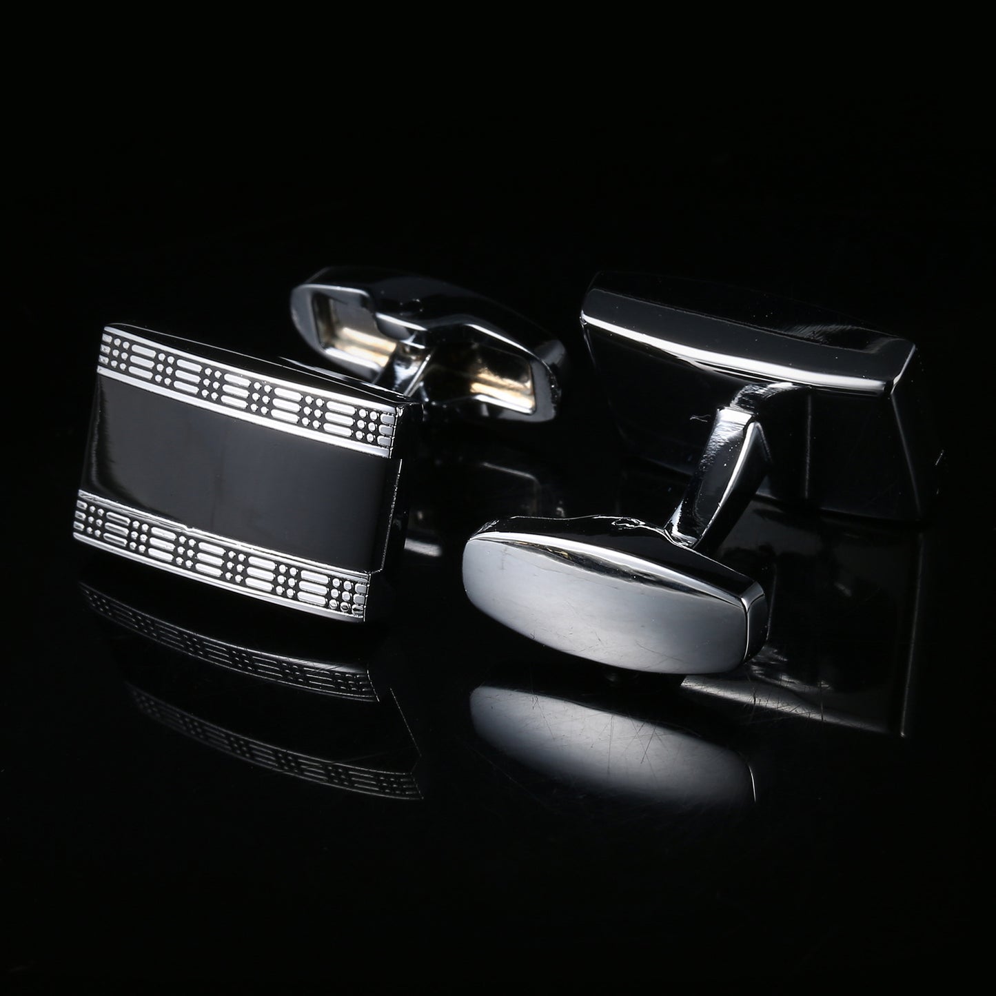 Black Enamel Business Suit Shirt Men's Cufflinks