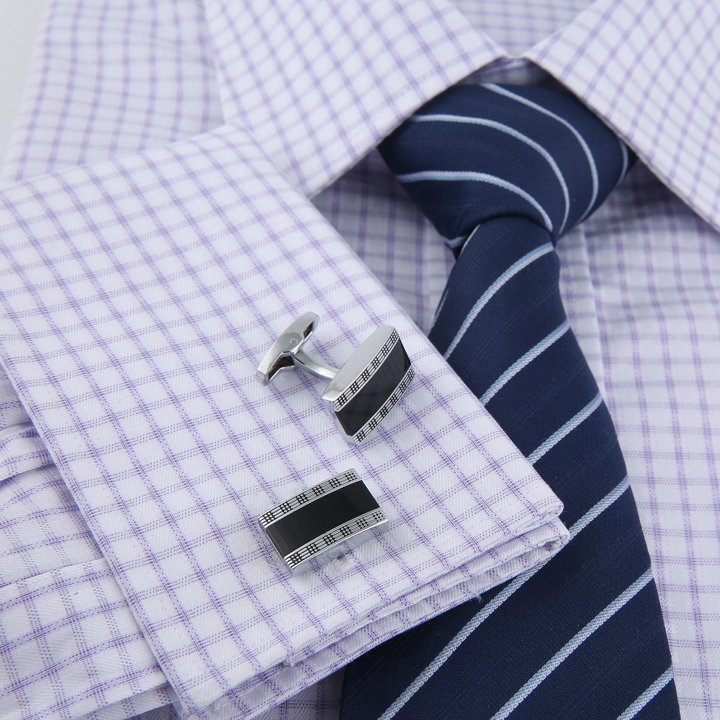 Black Enamel Business Suit Shirt Men's Cufflinks