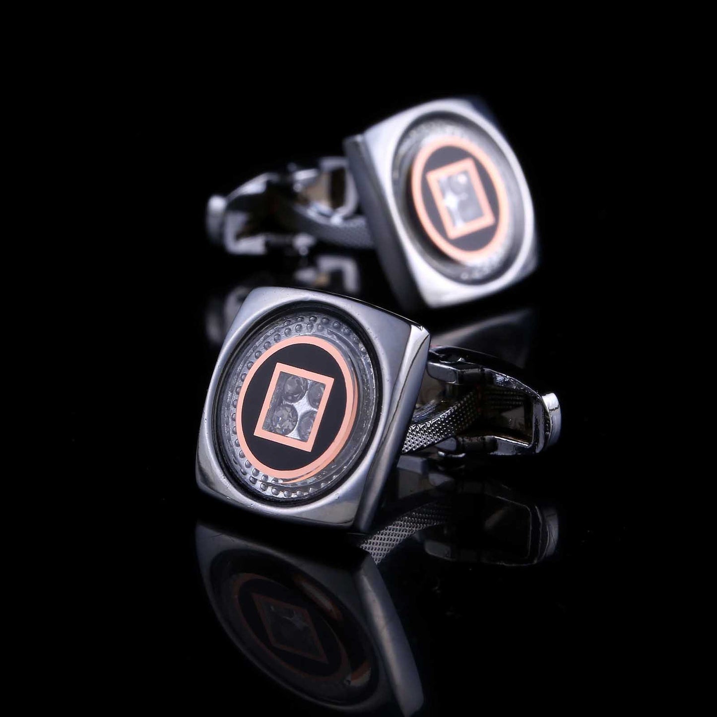 Square Crystal Rhinestone Men's French Shirt Cufflinks