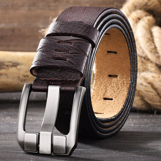 Vintage Pin Buckle All-Match Leather Men's Belt