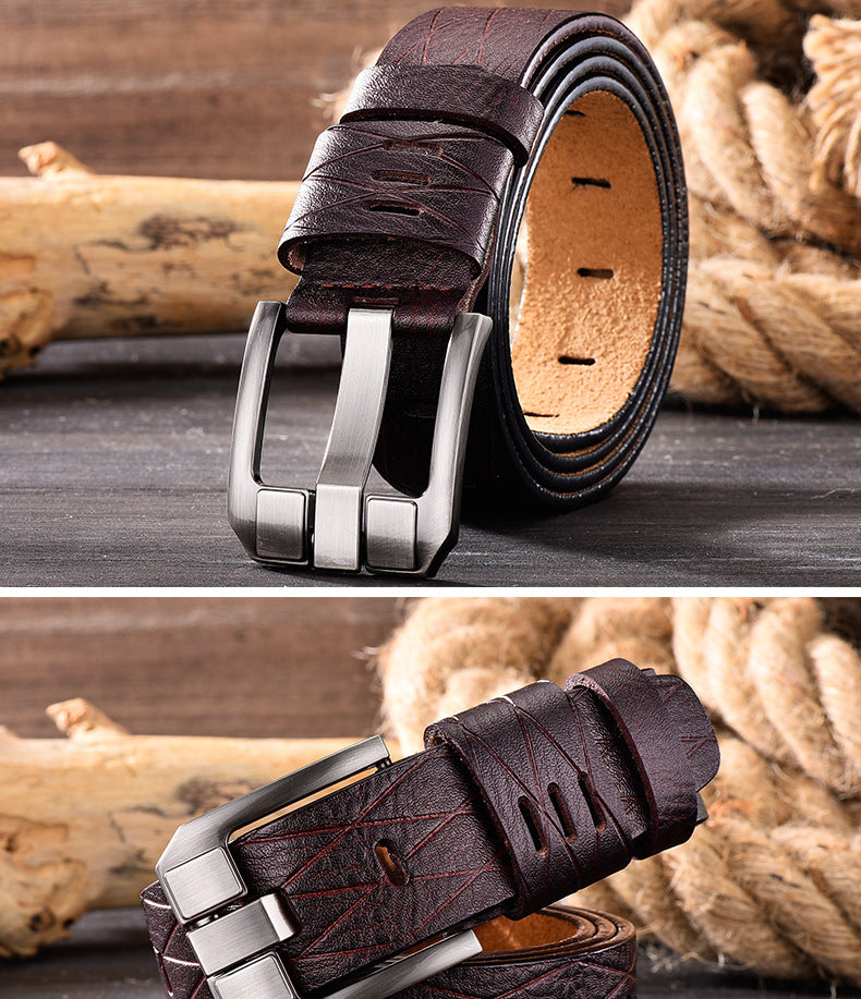 Vintage Pin Buckle All-Match Leather Men's Belt