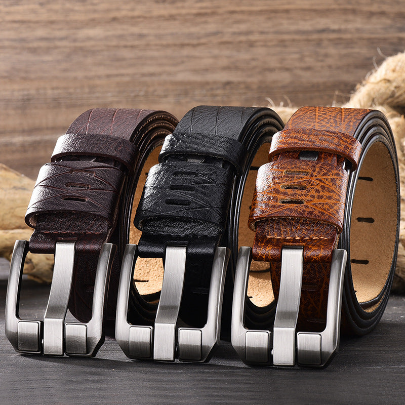 Vintage Pin Buckle All-Match Leather Men's Belt