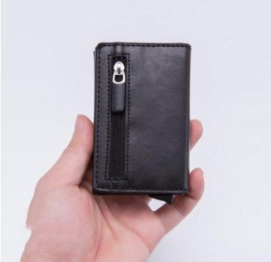 Card Bag RFID Security Swipe Card Clip Zipper Zero Wallet