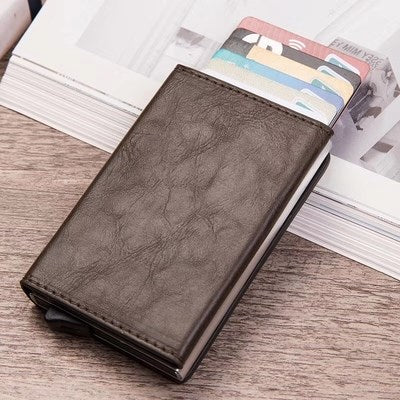 Card Bag RFID Security Swipe Card Clip Zipper Zero Wallet