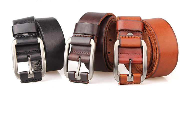 Men's Belt Leather Belt Casual Pidai Pin Buckle