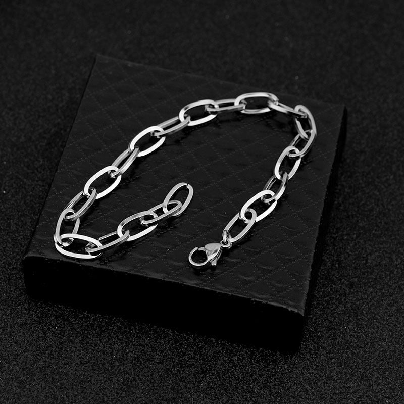 Korean Fashion Bracelet Men and Women Simple Design Retro Chain Bracelet