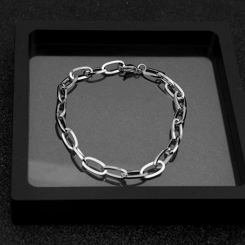 Korean Fashion Bracelet Men and Women Simple Design Retro Chain Bracelet