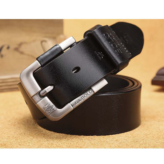 Hot Creative Belt Men's Leather Belt Factory Direct Sales Cowhide Belt Pin Buckle Belt