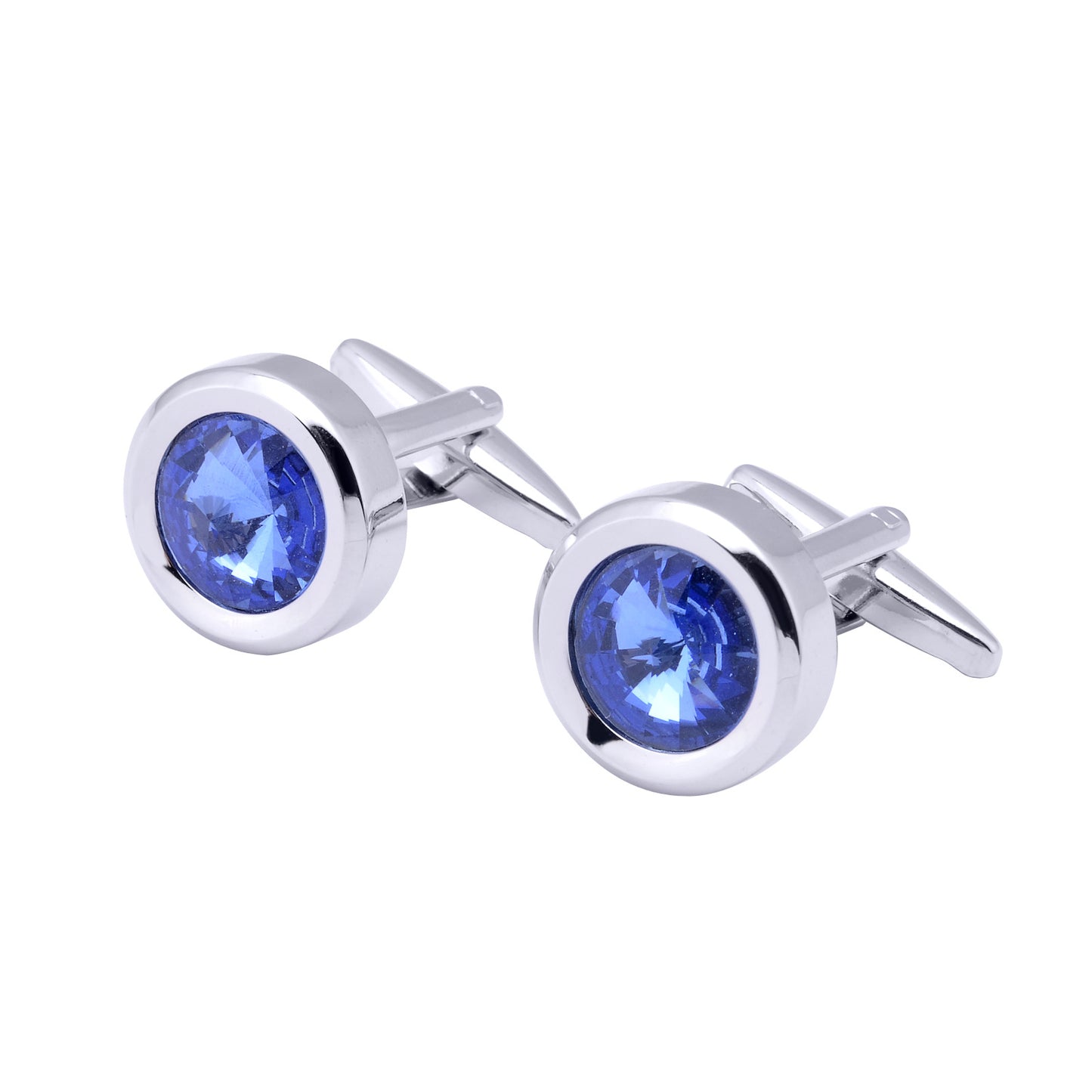 Round Multi-Faceted Satellite Diamond Crystal Cufflinks Men and Women French Cufflinks