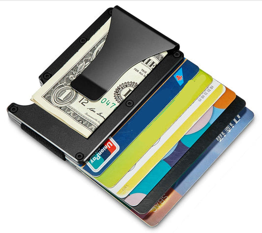 Mens RFID Blocking Slim Money Clip Wallet Id Credit Card Holder Thin Minimalist