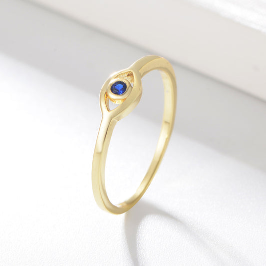 925 Sterling Silver 18K Gold Plated Evil Eye Exquisite Ring For Women Zircon Rings Jewelry Wedding Engagement Anillos