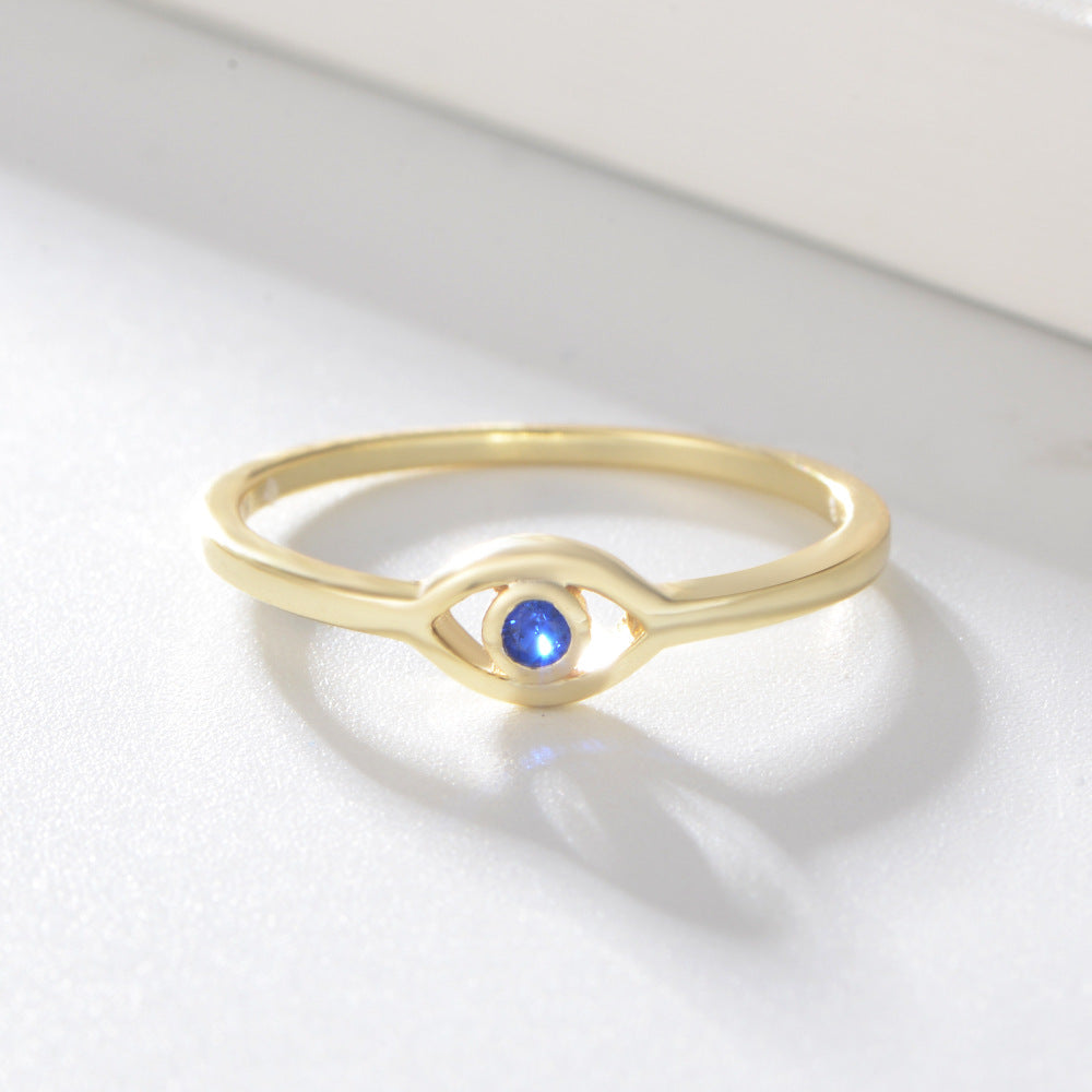 925 Sterling Silver 18K Gold Plated Evil Eye Exquisite Ring For Women Zircon Rings Jewelry Wedding Engagement Anillos