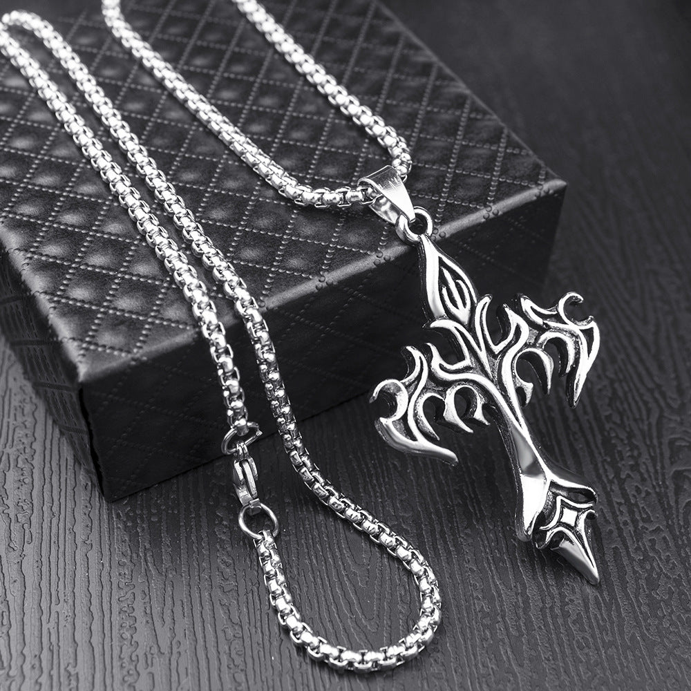 Cross Amulet Stainless Steel Pendant