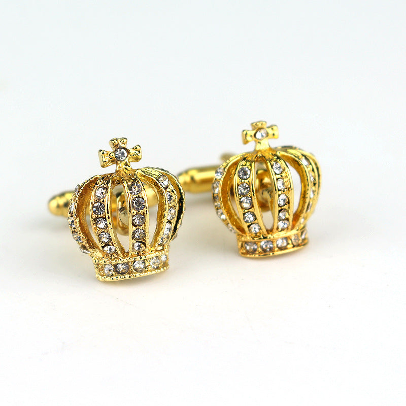 Classic Diamond Crown Shape Cufflinks French Cufflinks Cufflinks