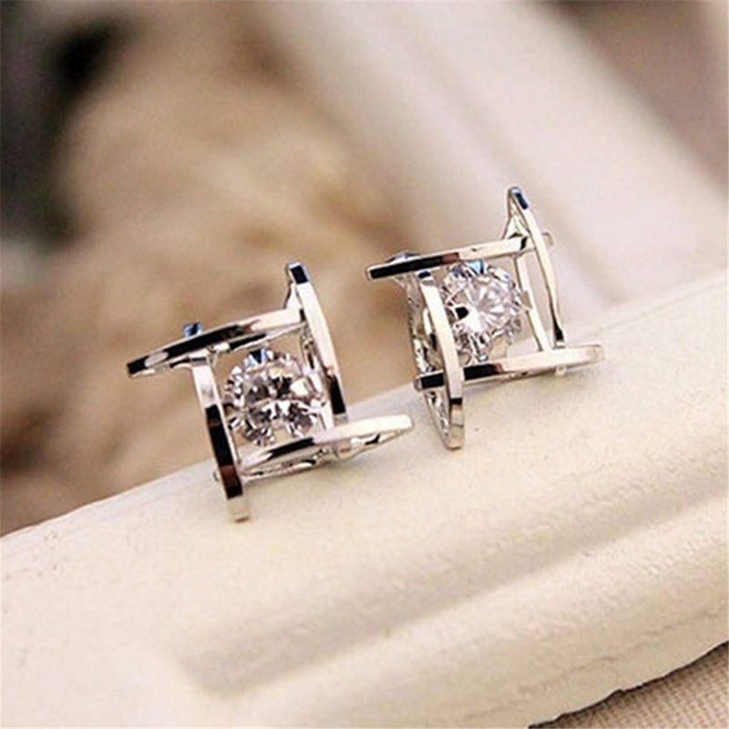 Square Cut Gemstone Earrings