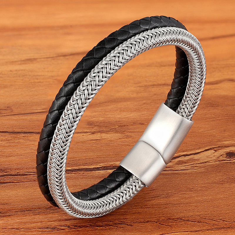 Two-Tone Magnetic Buckle Bracelet Bracelet For Men and Women