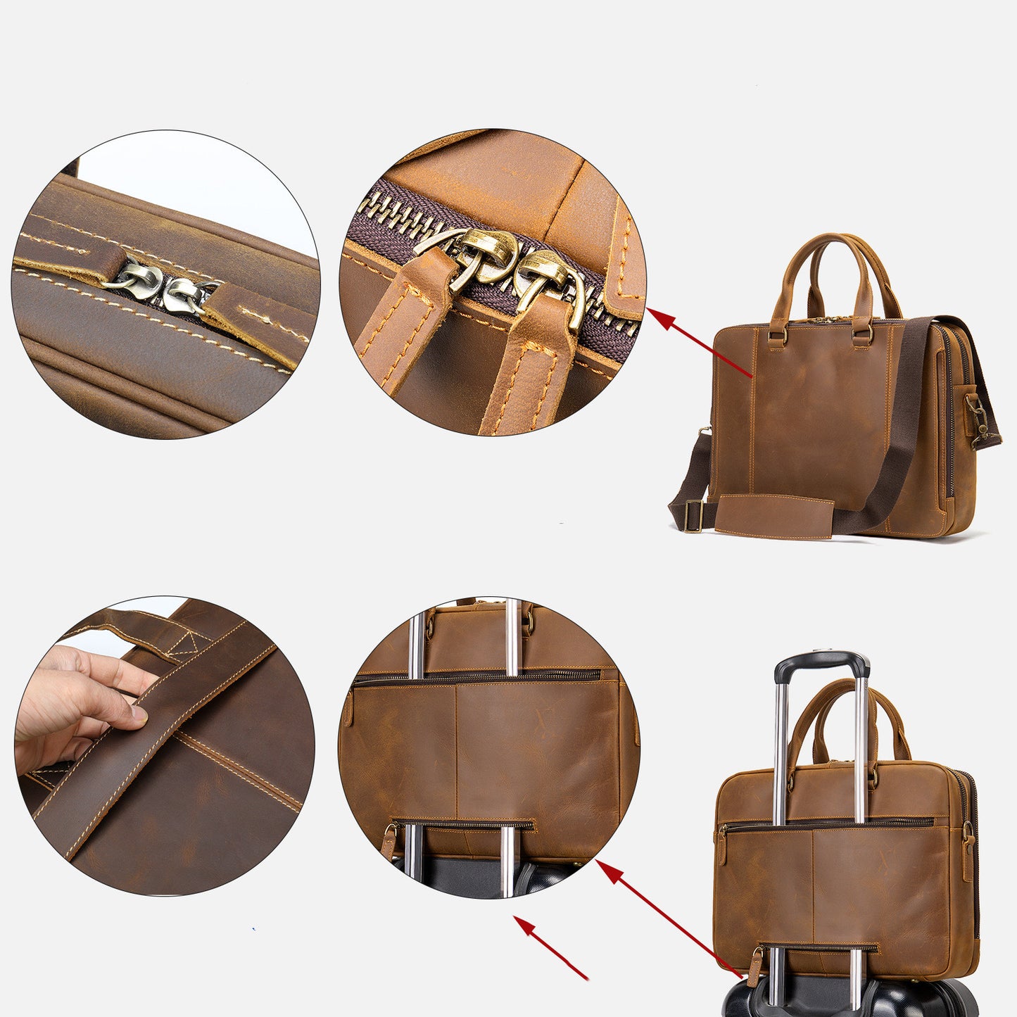 Leather Laptop Business Briefcase