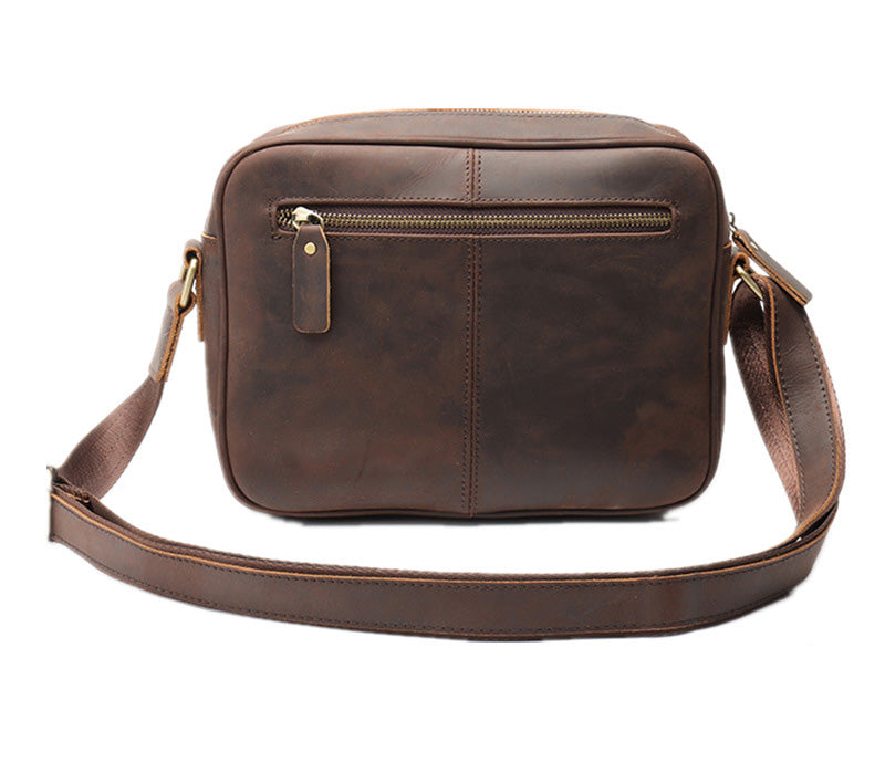 Hot Mens Single Shoulder Messenger Bag Retro Cowhide Casual Business Document Messenger Bag