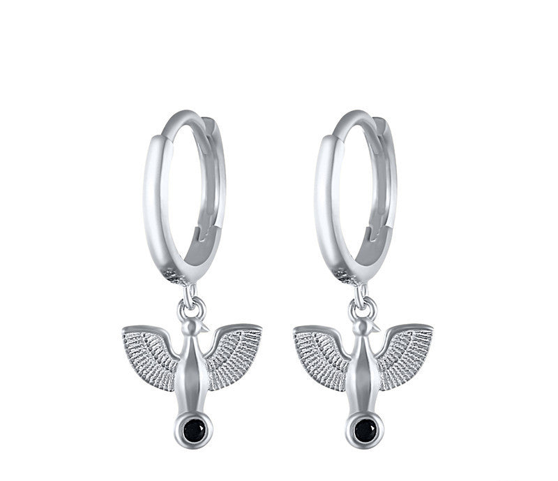 S925 Sterling Silver Creative Peace Dove Earrings