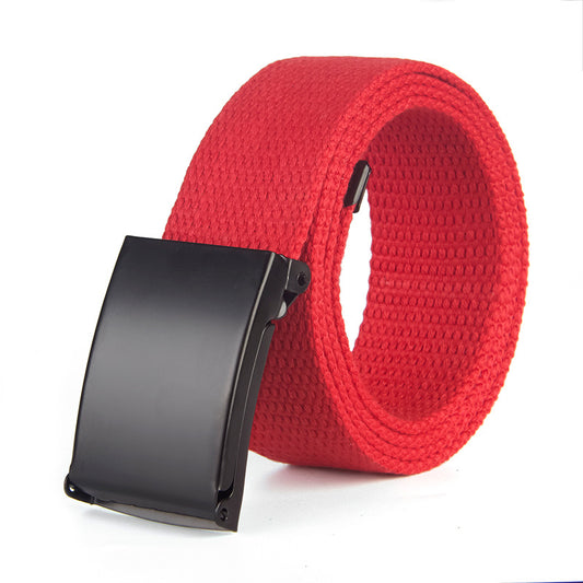 Trendy Fashion Hot Men's and Women's Trousers Solid Color Canvas Belt Men'S Belt