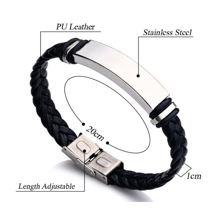 Personalized Jewelry Custom Bracelet For Women Men PU Leather Bracelet