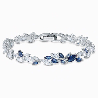 Blue Fresh Leaf Horse Eye Crystal Leaf Petal Bracelet Bracelet