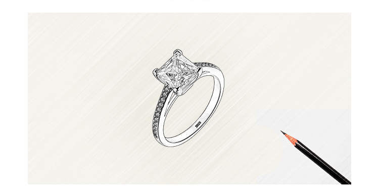 Classic Luxury Silver Plated Platinum Ring With Diamond Ring