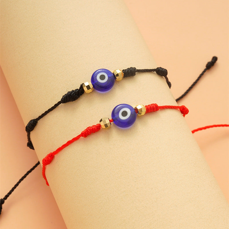 Hot 7-Knot Evil Eye Bracelet 6 Pack Blue Eye Paper Card Bracelet Braided Adjustable Bracelet