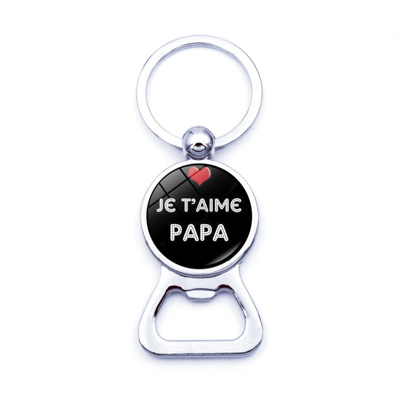 Time Gem Beer Bottle Opener Keychain Metal Key Ring