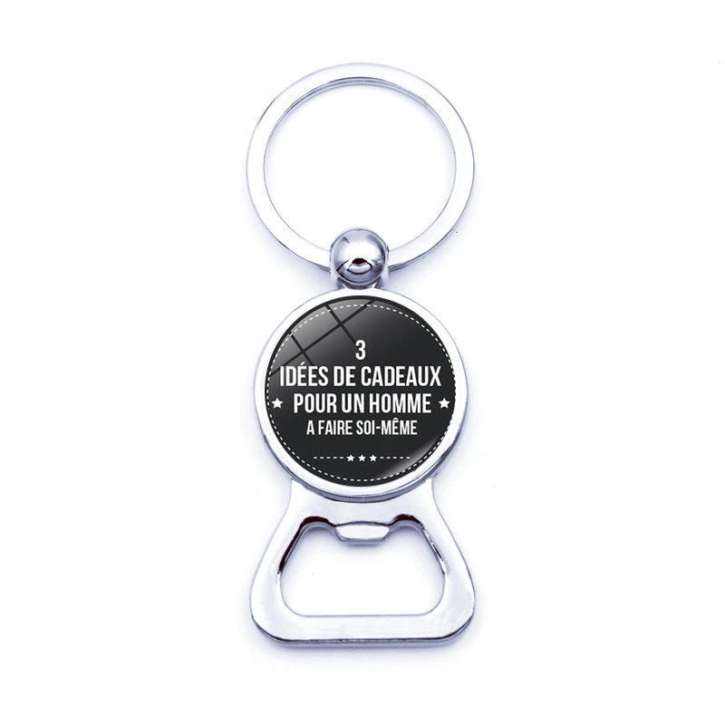 Time Gem Beer Bottle Opener Keychain Metal Key Ring