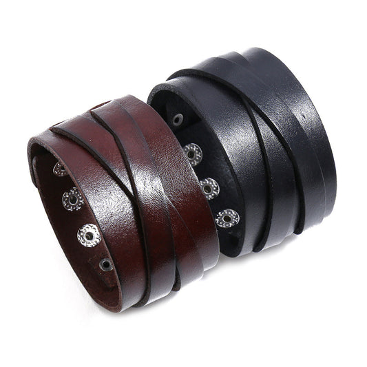 Leather Geometric Bracelet - Unisex, Stylish, And Unique