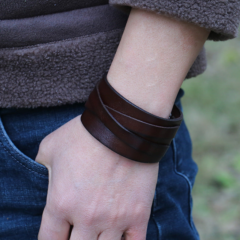 Leather Geometric Bracelet - Unisex, Stylish, And Unique