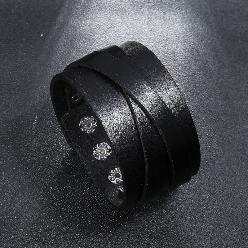 Leather Geometric Bracelet - Unisex, Stylish, And Unique